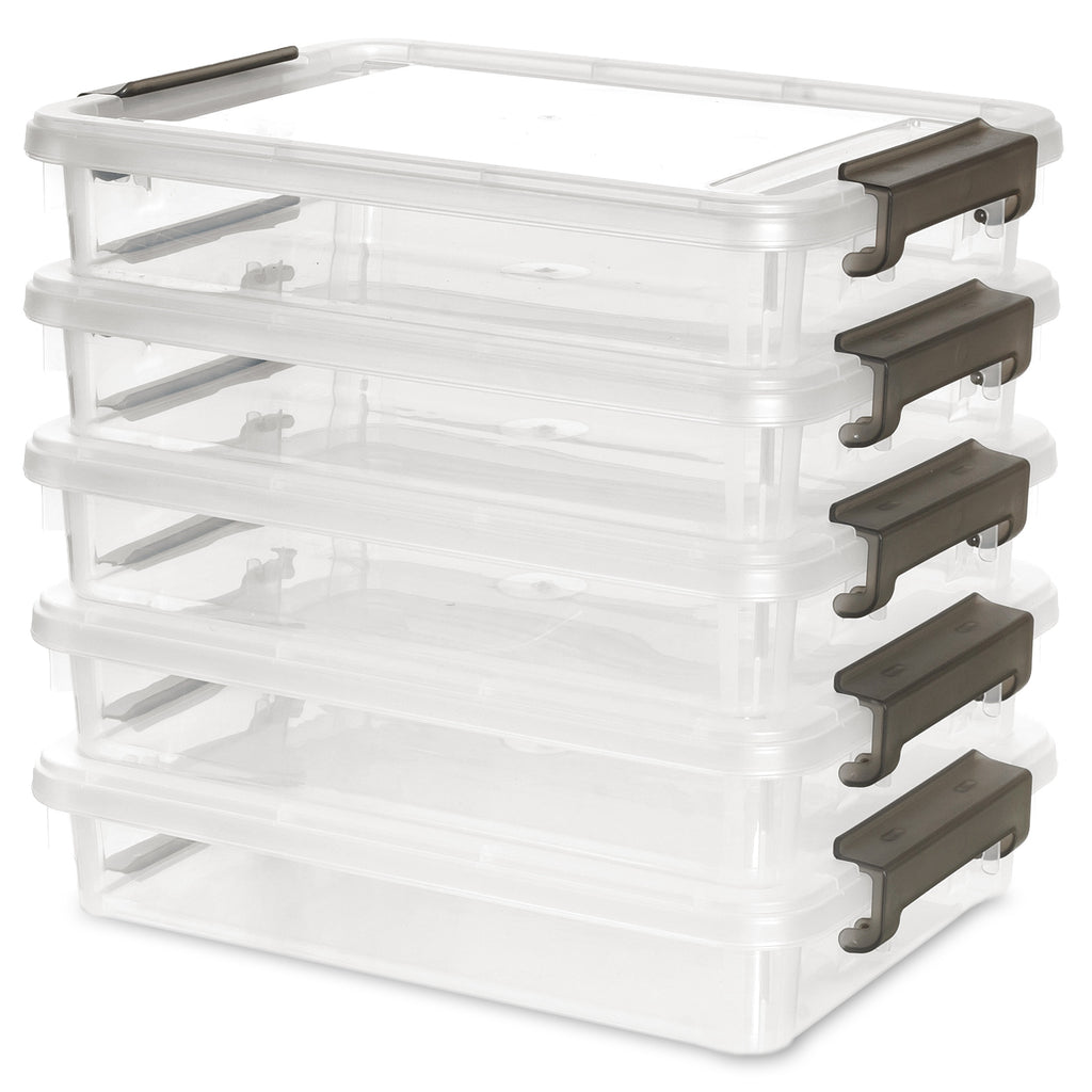 Clear Plastic Storage Box with Lid, Large Capacity Stackable Portable Organizer Box, Multi-Purpose for School Supplies Pencil Case Office Home Storage