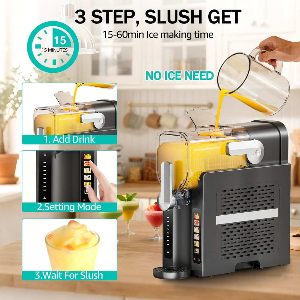 Instant Slushie Maker, 70oz No‑Ice Frozen Drink Machine with 6 Presets & Auto‑Clean Function for Home Use
