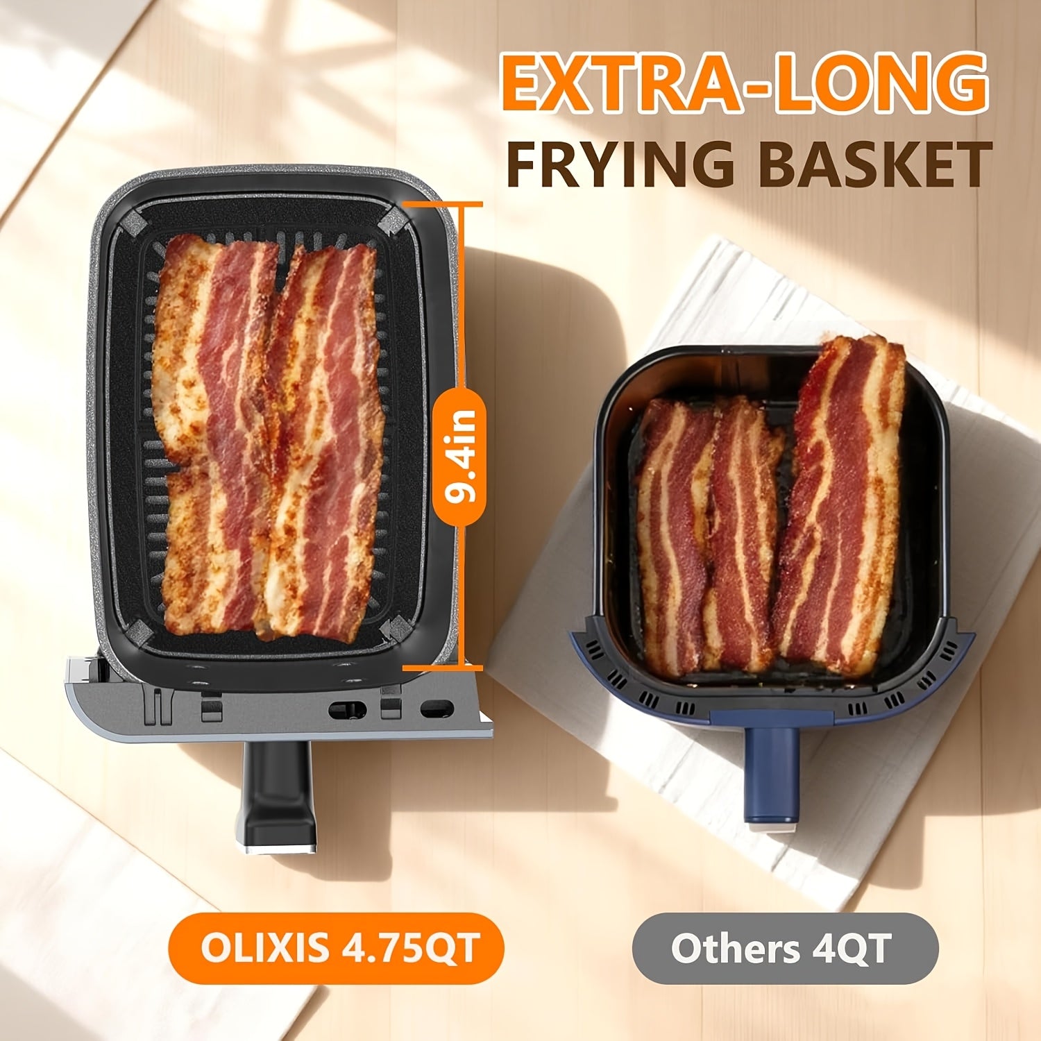 9.5 Quart Large Dual Basket Air Fryer | Independent Temp Control, Sync Mode, 10 Cooking Presets, Shake Reminder, Multi‑Function Oven for Home Use