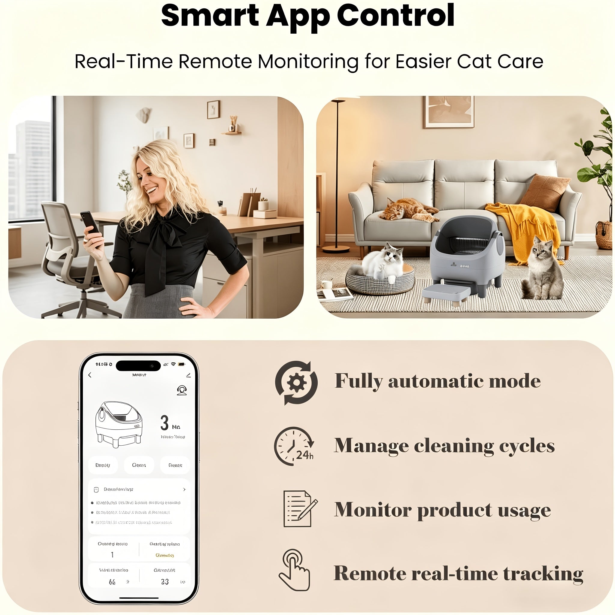 App Control Automatic Cat Litter Box