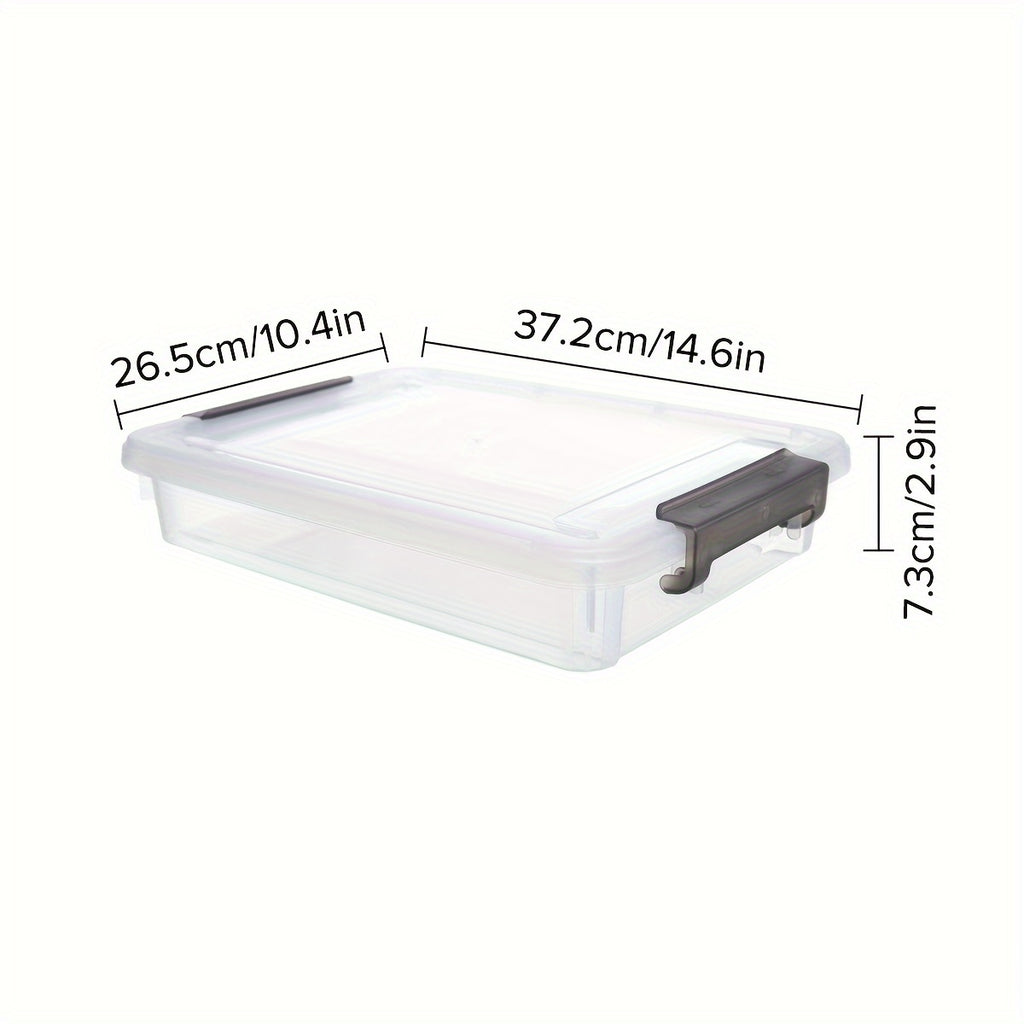 Clear Plastic Storage Box with Lid, Large Capacity Stackable Portable Organizer Box, Multi-Purpose for School Supplies Pencil Case Office Home Storage