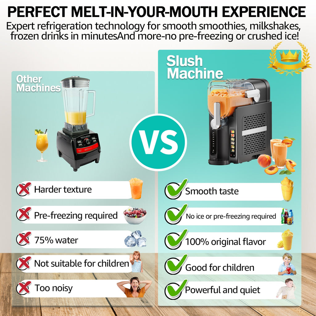 Instant Slushie Maker, 70oz No‑Ice Frozen Drink Machine with 6 Presets & Auto‑Clean Function for Home Use