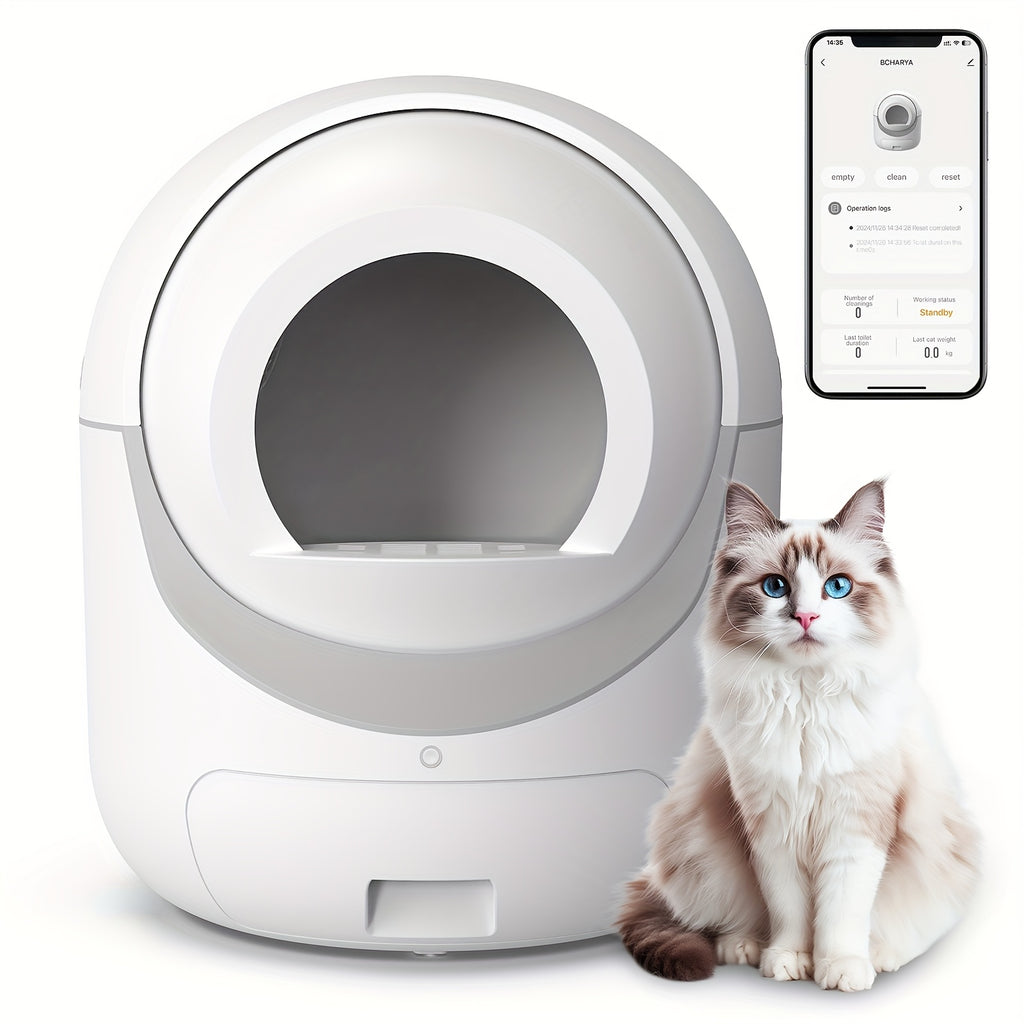 Automatic Self‑Cleaning Cat Litter Box | APP Control, Odor Removal & Safety Protection for Multi‑Cat Household with Garbage Bags