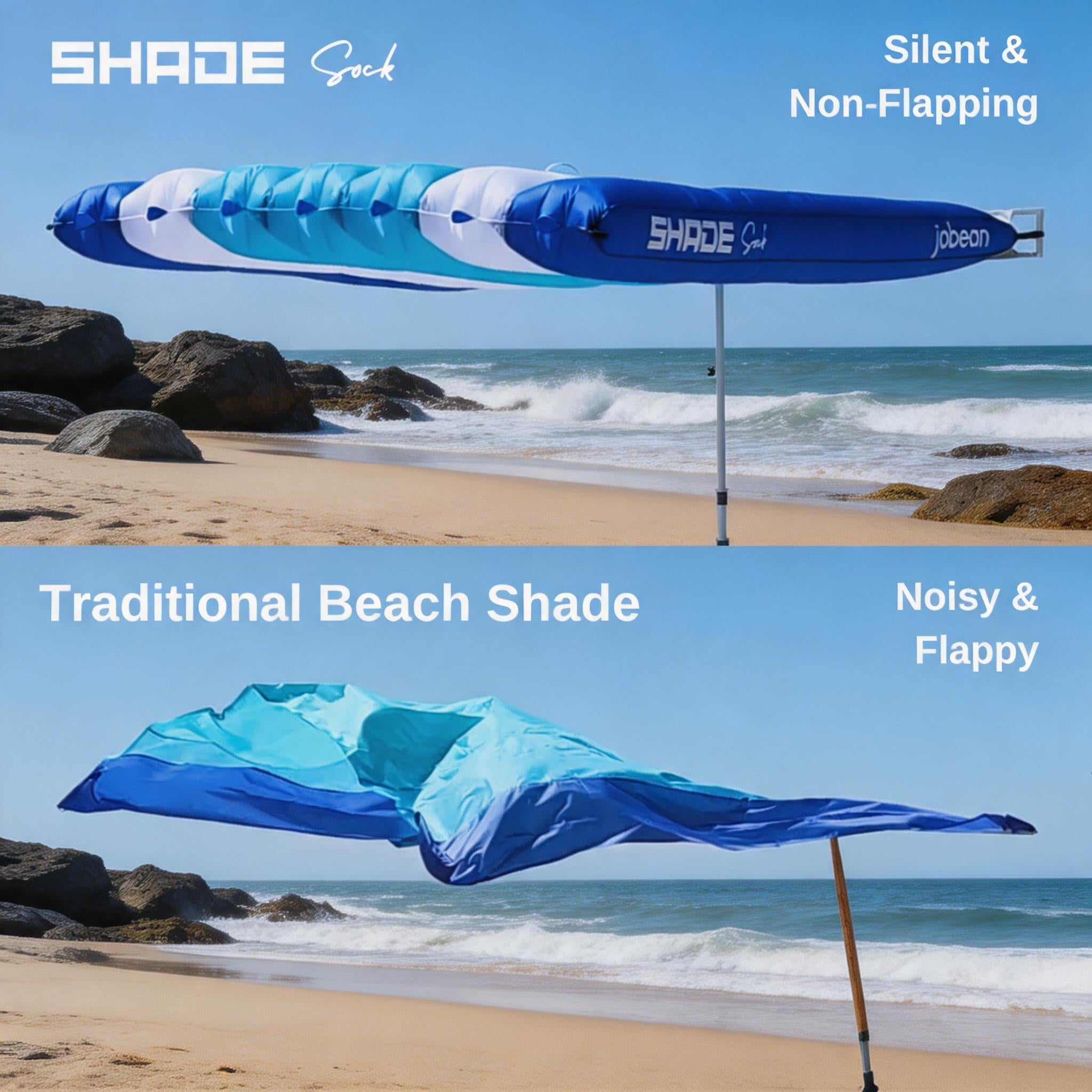 ShadeSock - Wind-Inflating, Silent Beach Shade