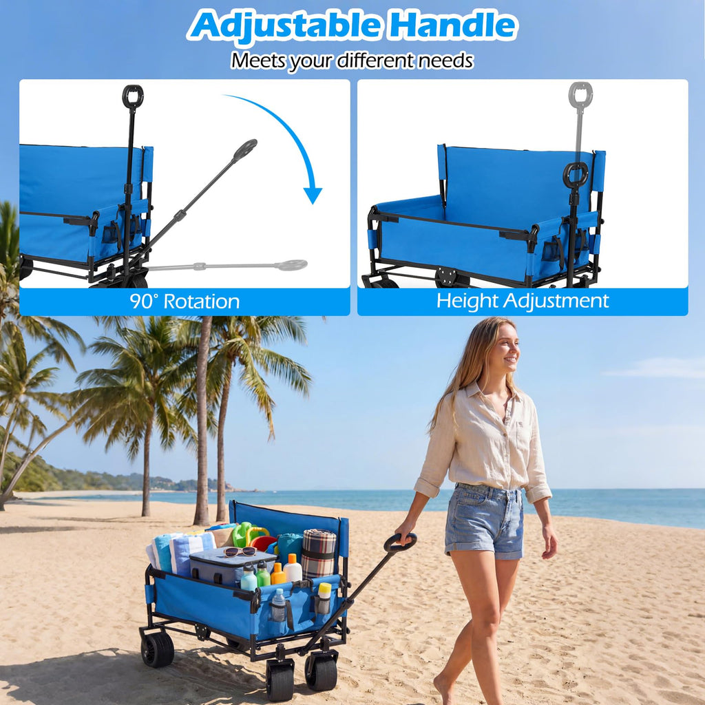 Collapsible All-Terrain Utility Wagon with Bench