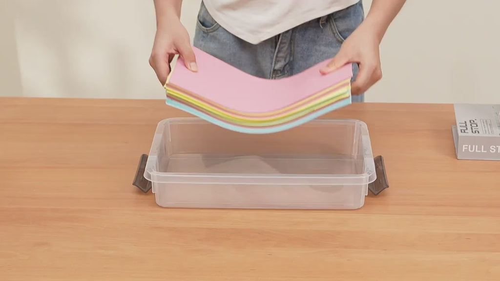 Clear Plastic Storage Box with Lid, Large Capacity Stackable Portable Organizer Box, Multi-Purpose for School Supplies Pencil Case Office Home Storage